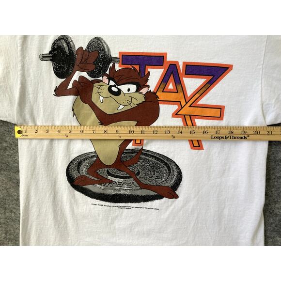 Vintage Y2K 90s Tazmanian Devil T-shirt Mens XL Looney Toons Cartoon Retro - Picture 6 of 7